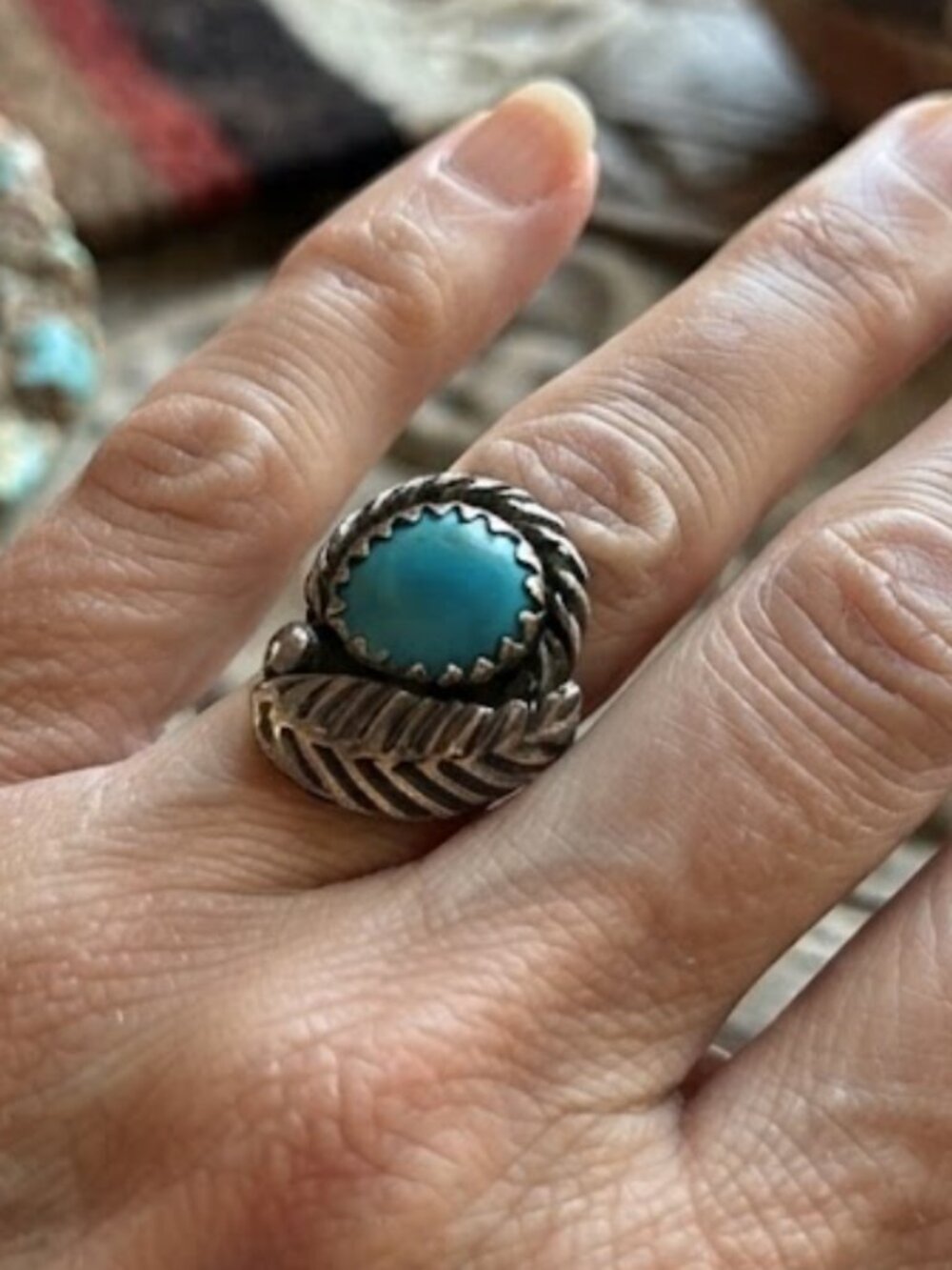Old SouthWest Handmade Sterling with Turquoise Ring